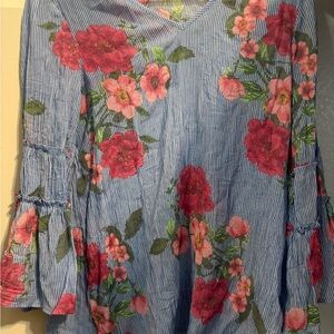 Zac & Rachel Red and Pink Relaxed Blouse